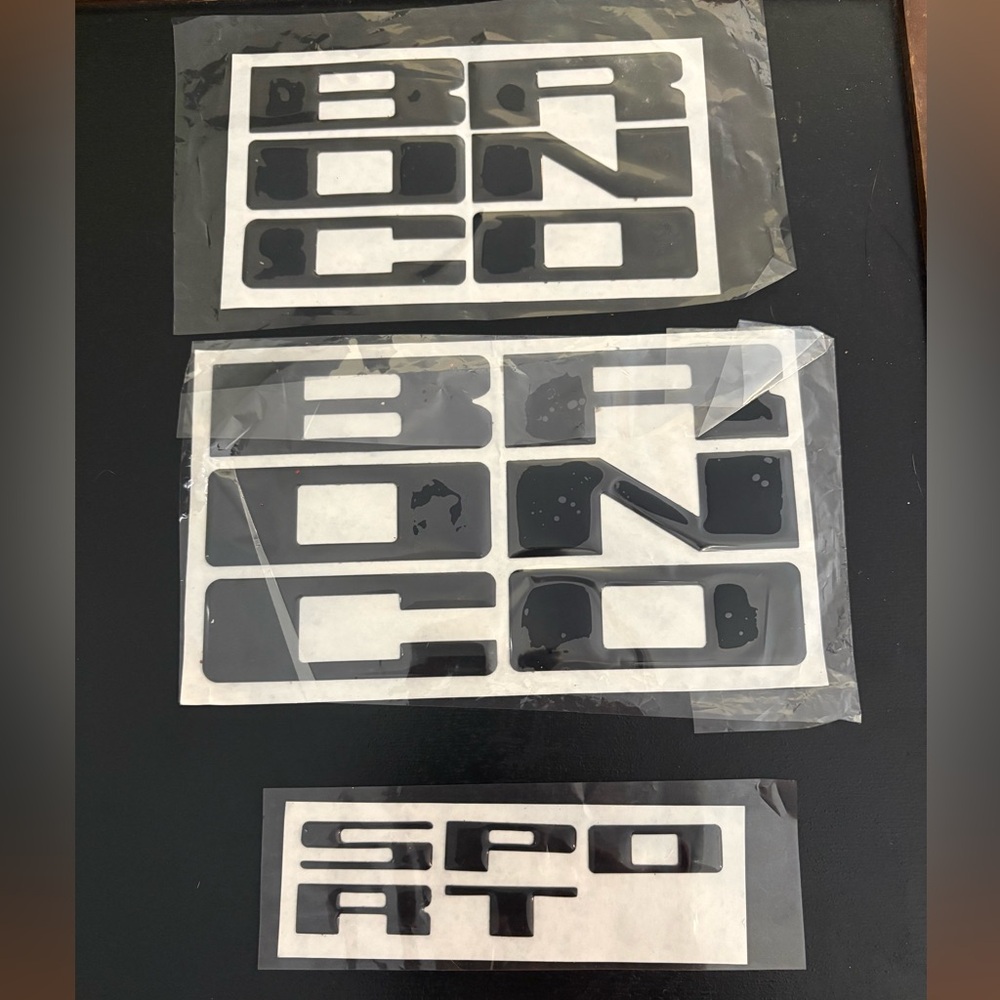 Bronco Sport 3M Grill Letters Overlay Decals
